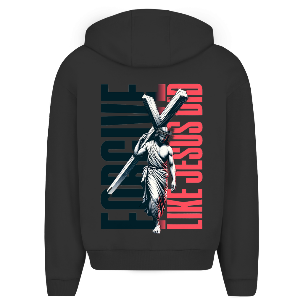 Herren Oversize Zipper Hoodie Forgive like Jesus did