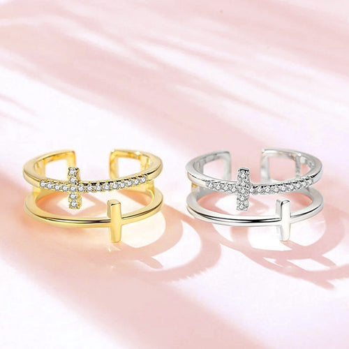 AorundTheCross - Verstellbarer Sterling Silberring