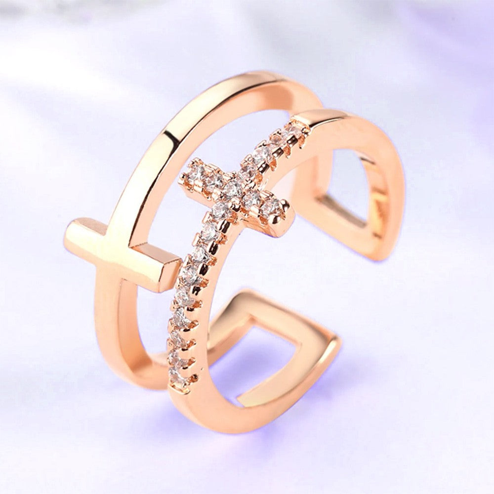 AorundTheCross - Verstellbarer Sterling Silberring