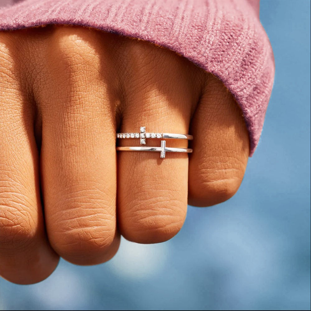 AorundTheCross - Verstellbarer Sterling Silberring