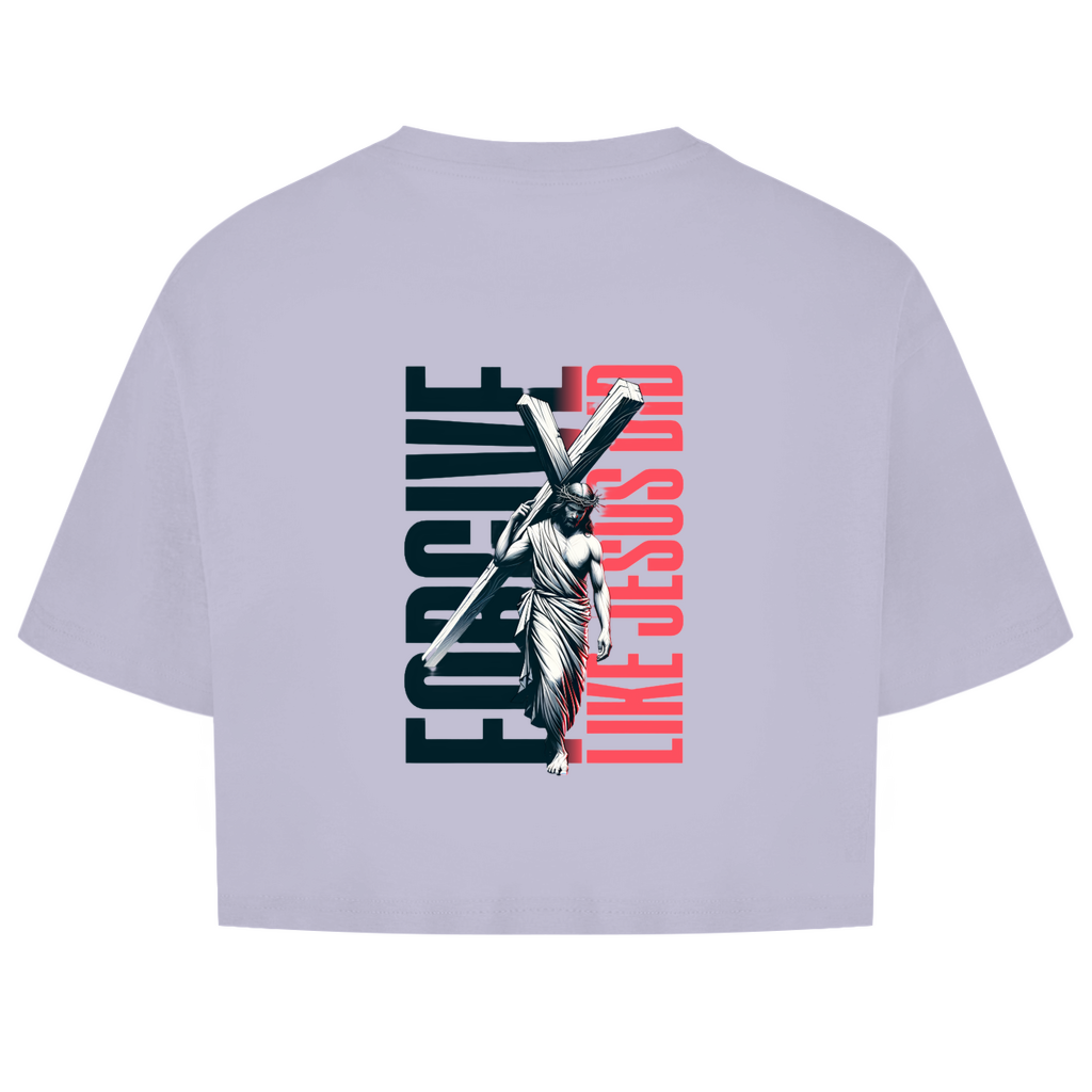 Damen Oversize Crop Top Forgive like Jesus did