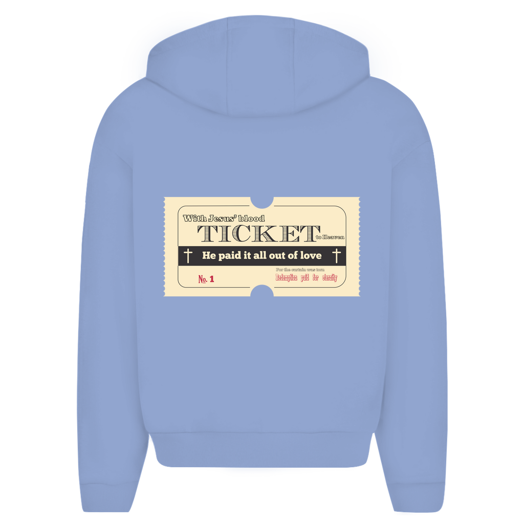 Herren Oversize Zipper Hoodie Jesus' Blood Ticket