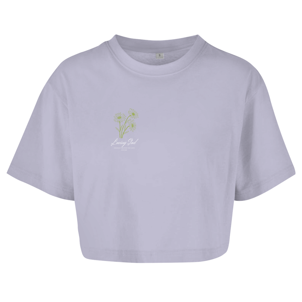 Damen Oversize Crop Top Loving God