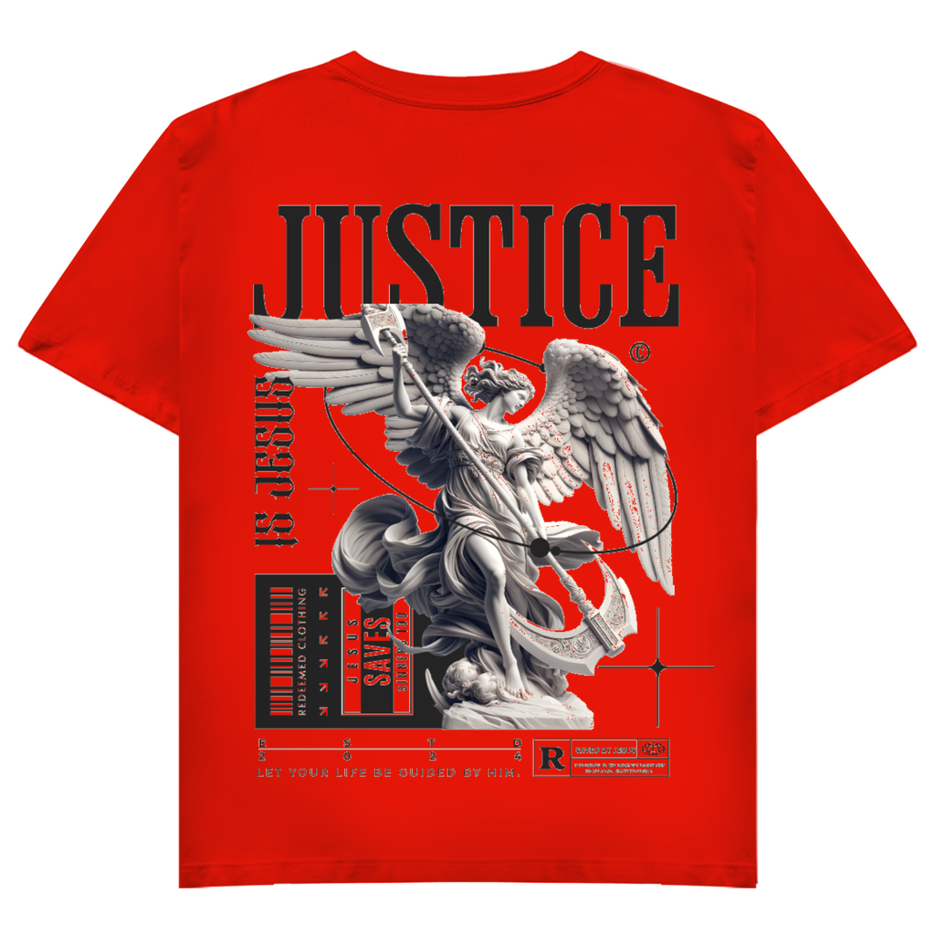 Damen Basic V-Neck T-Shirt Justice