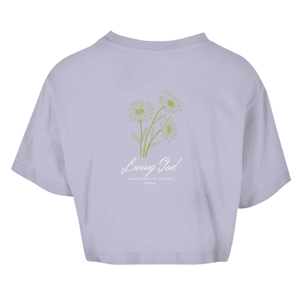 Damen Oversize Crop Top Loving God