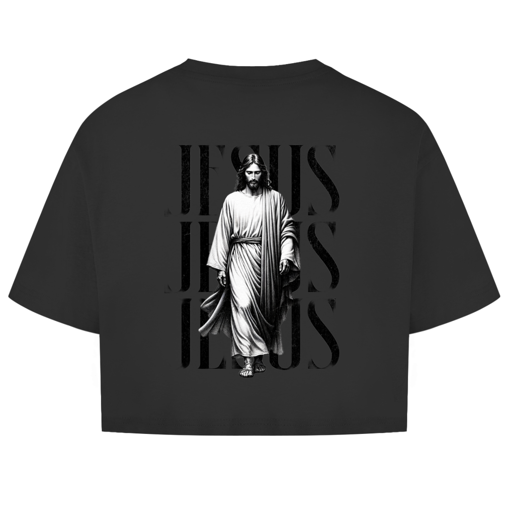Damen Oversize Crop Top 3xJESUS