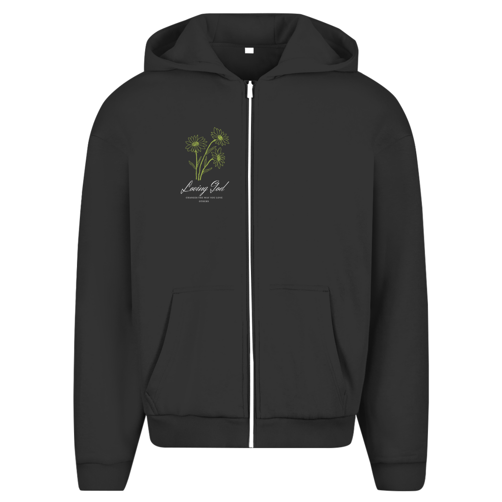 Herren Oversize Zipper Hoodie Loving God