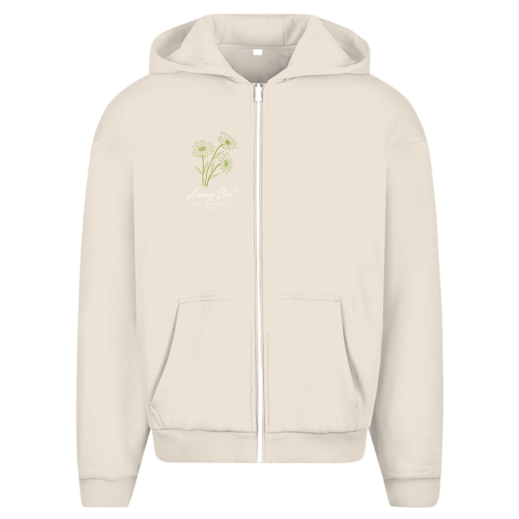 Herren Oversize Zipper Hoodie Loving God