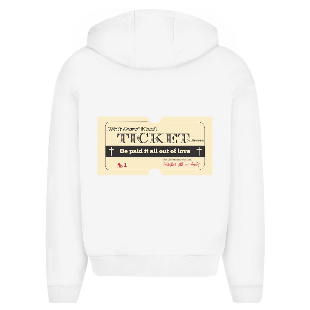 Herren Oversize Zipper Hoodie Jesus' Blood Ticket