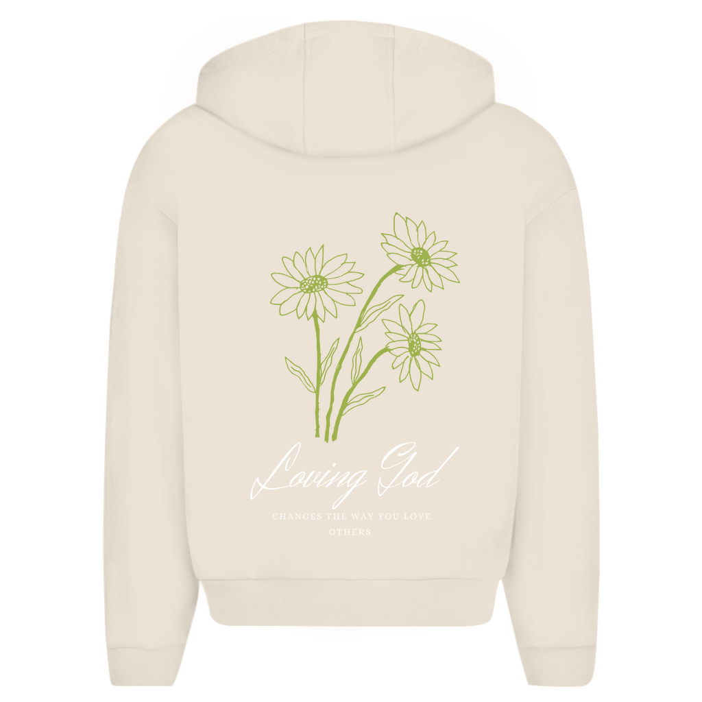 Herren Oversize Zipper Hoodie Loving God