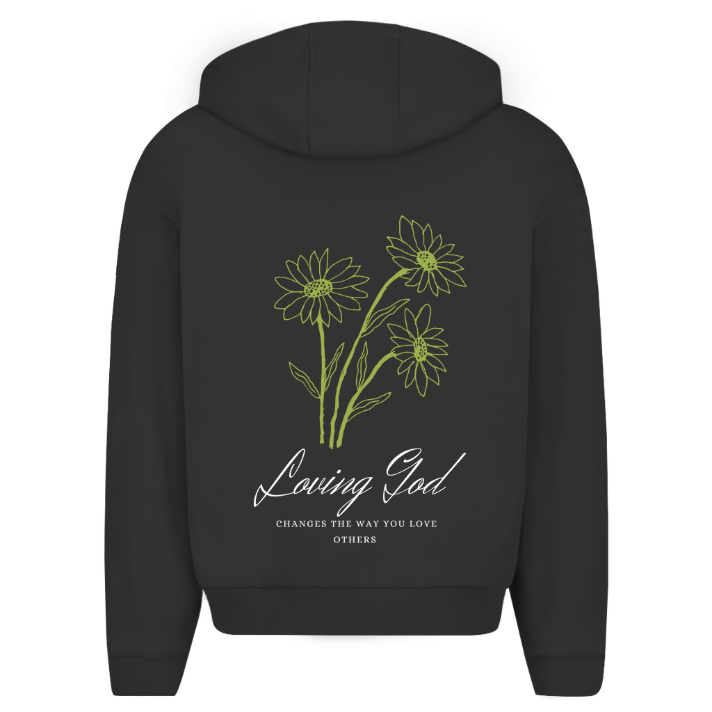 Herren Oversize Zipper Hoodie Loving God
