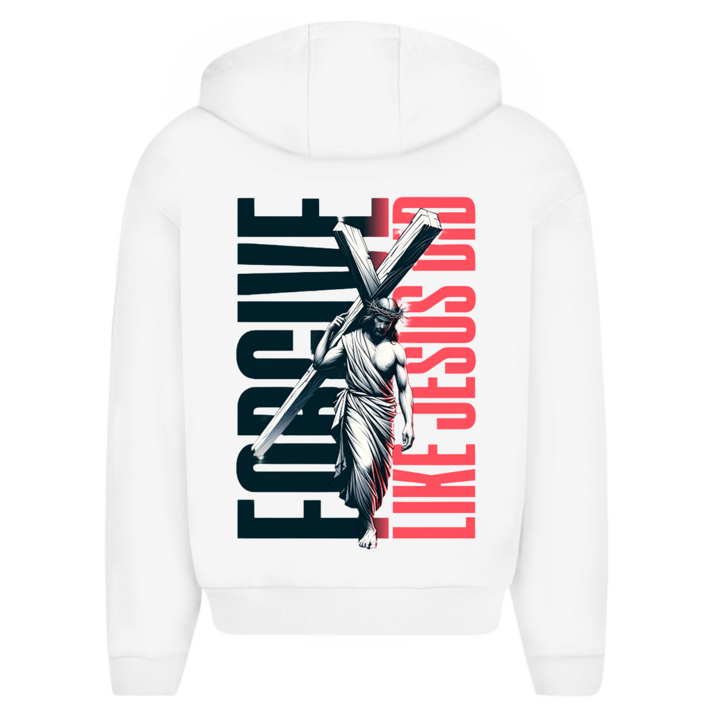 Herren Oversize Zipper Hoodie Forgive like Jesus did