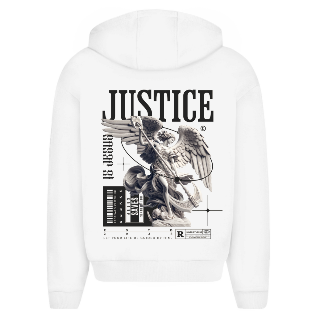 Herren Oversize Zipper Hoodie Justice