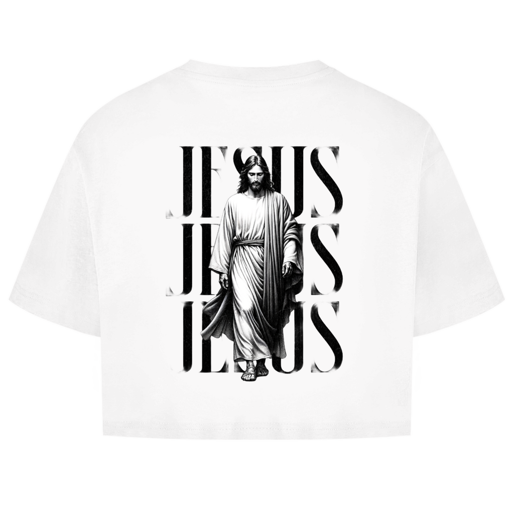 Damen Oversize Crop Top 3xJESUS