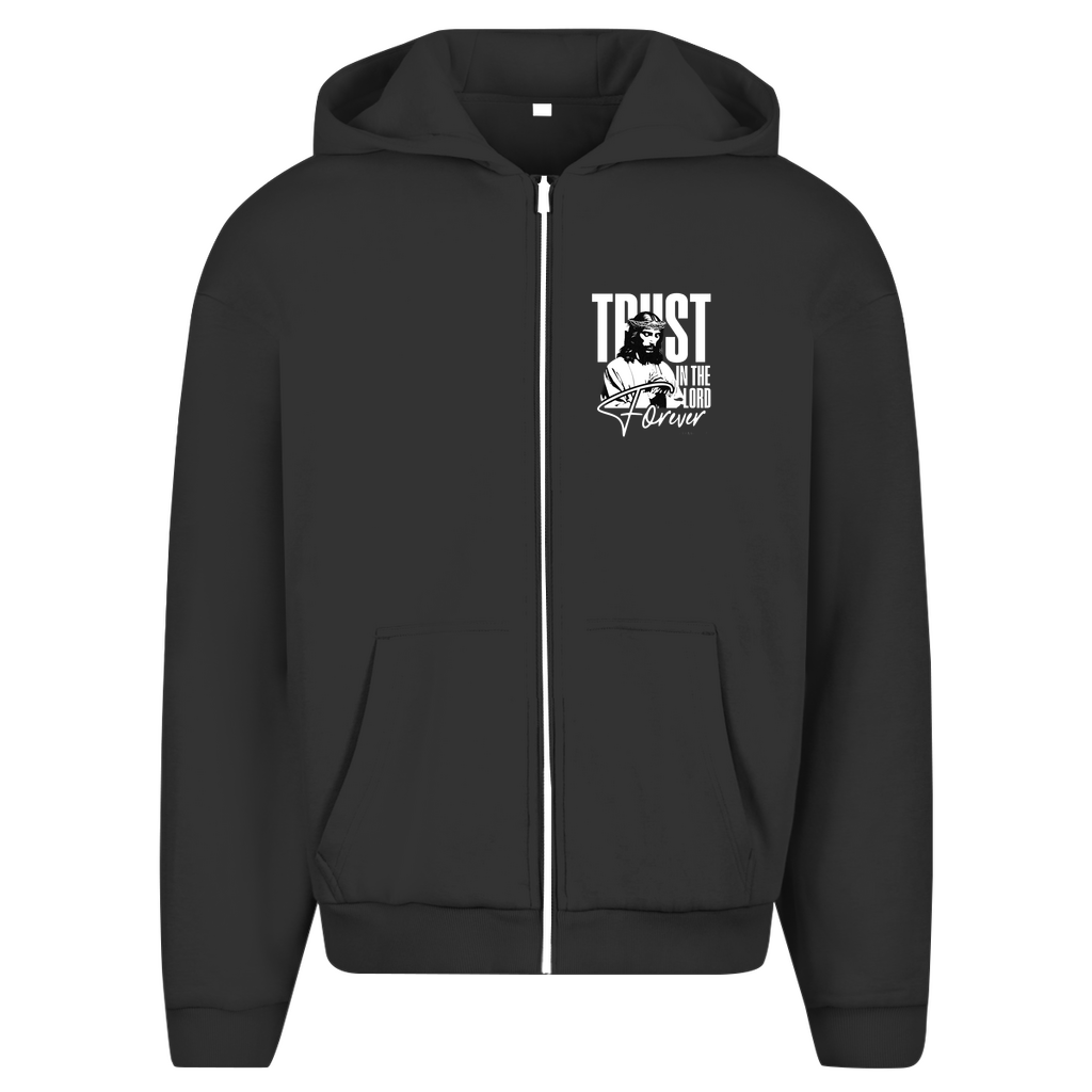 Herren Oversize Zipper Hoodie Trust in the Lord forever