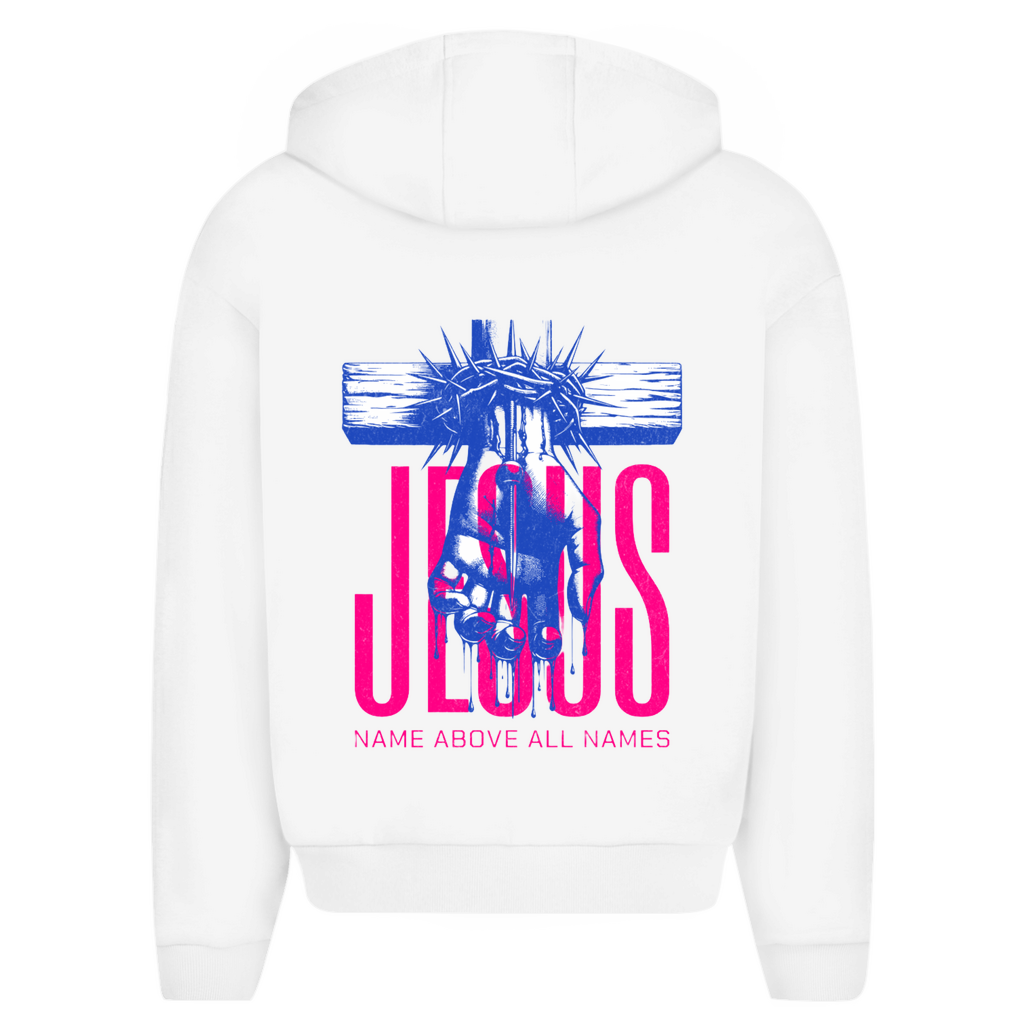 Herren Oversize Zipper Hoodie Name above all Names