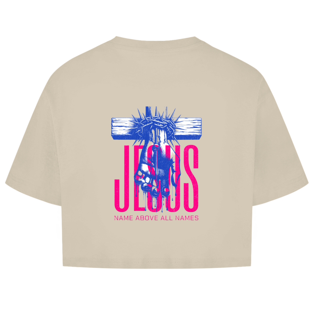 Damen Oversize Crop Top Name above all Names