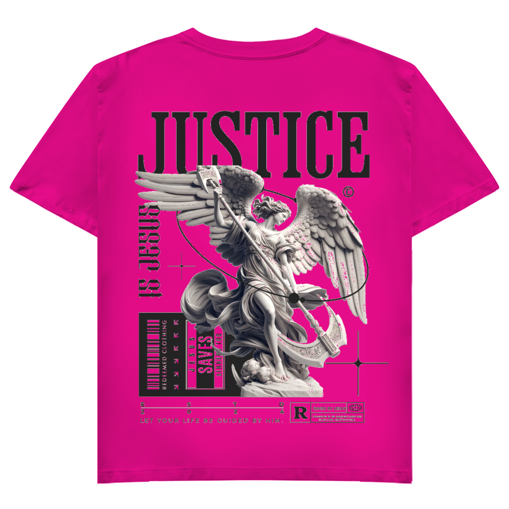 Damen Basic V-Neck T-Shirt Justice