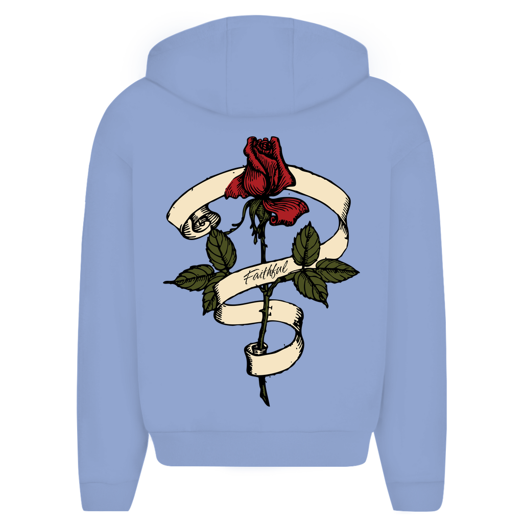 Herren Oversize Zipper Hoodie Faithful Rose