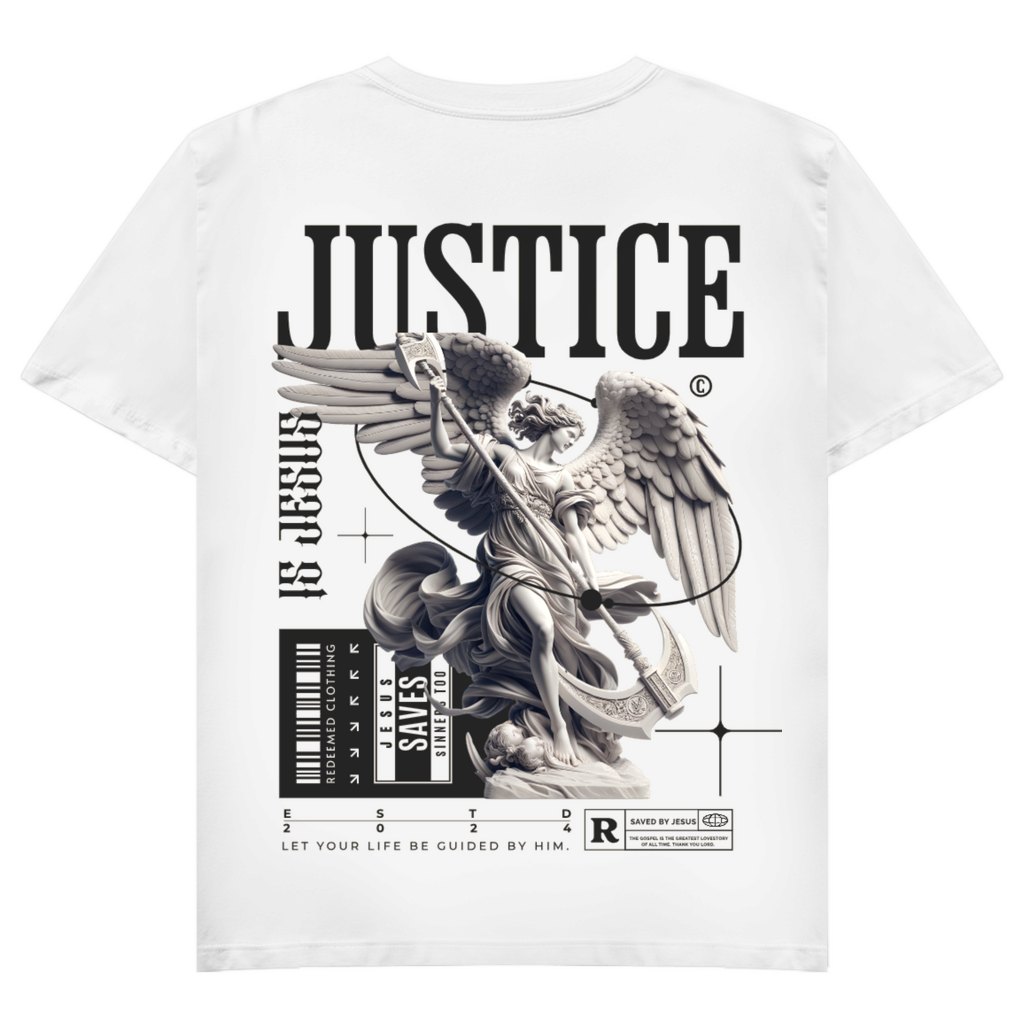 Damen Basic V-Neck T-Shirt Justice