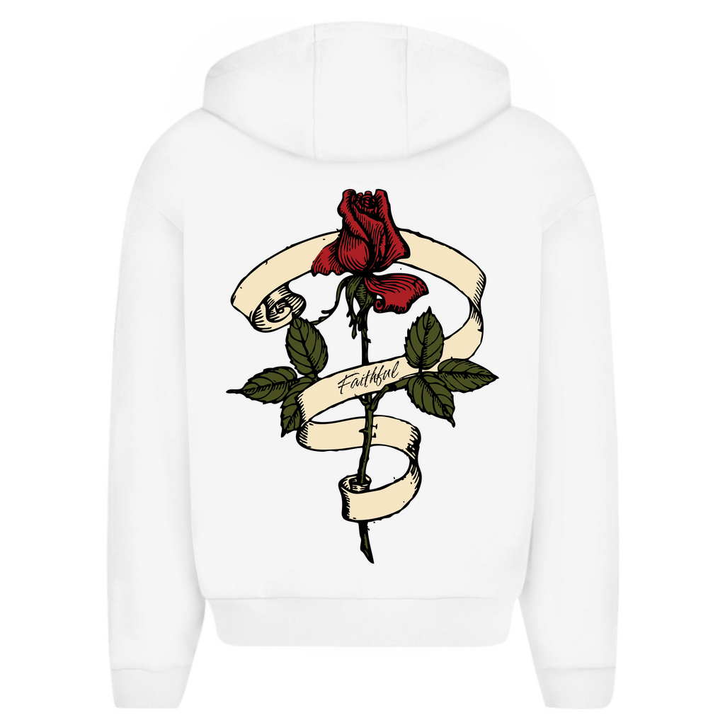 Herren Oversize Zipper Hoodie Faithful Rose