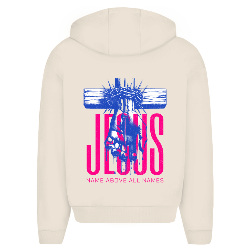 Herren Oversize Zipper Hoodie Name above all Names