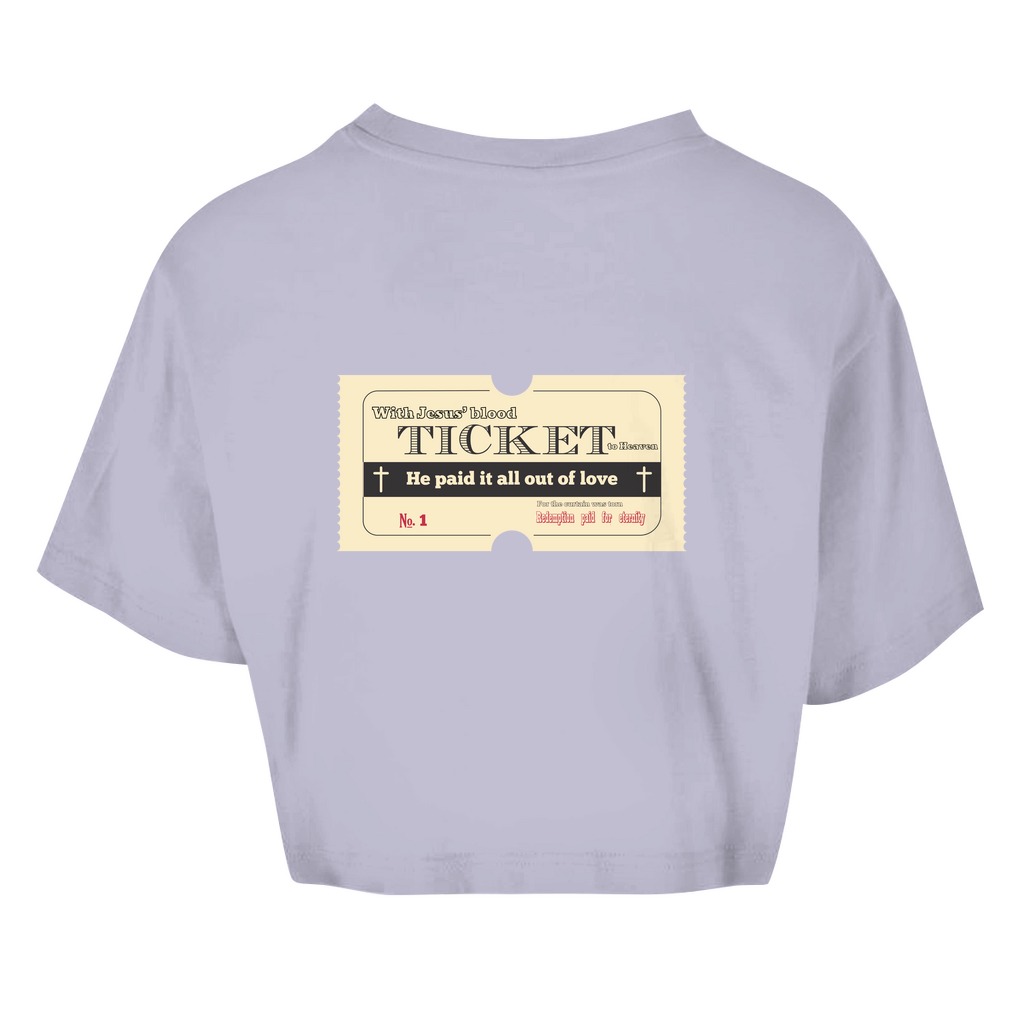 Damen Oversize Crop Top Jesus' Blood Ticket