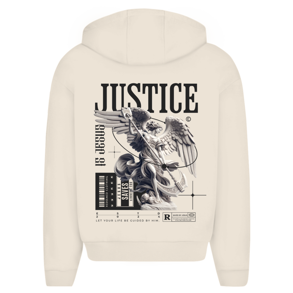 Herren Oversize Zipper Hoodie Justice