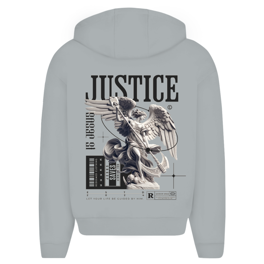 Herren Oversize Zipper Hoodie Justice