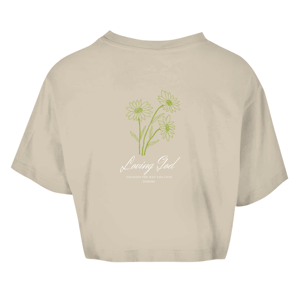 Damen Oversize Crop Top Loving God