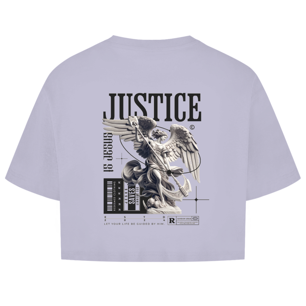 Damen Oversize Crop Top Justice