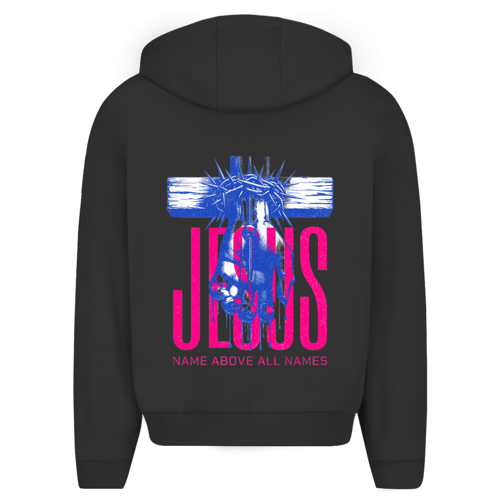 Herren Oversize Zipper Hoodie Name above all Names