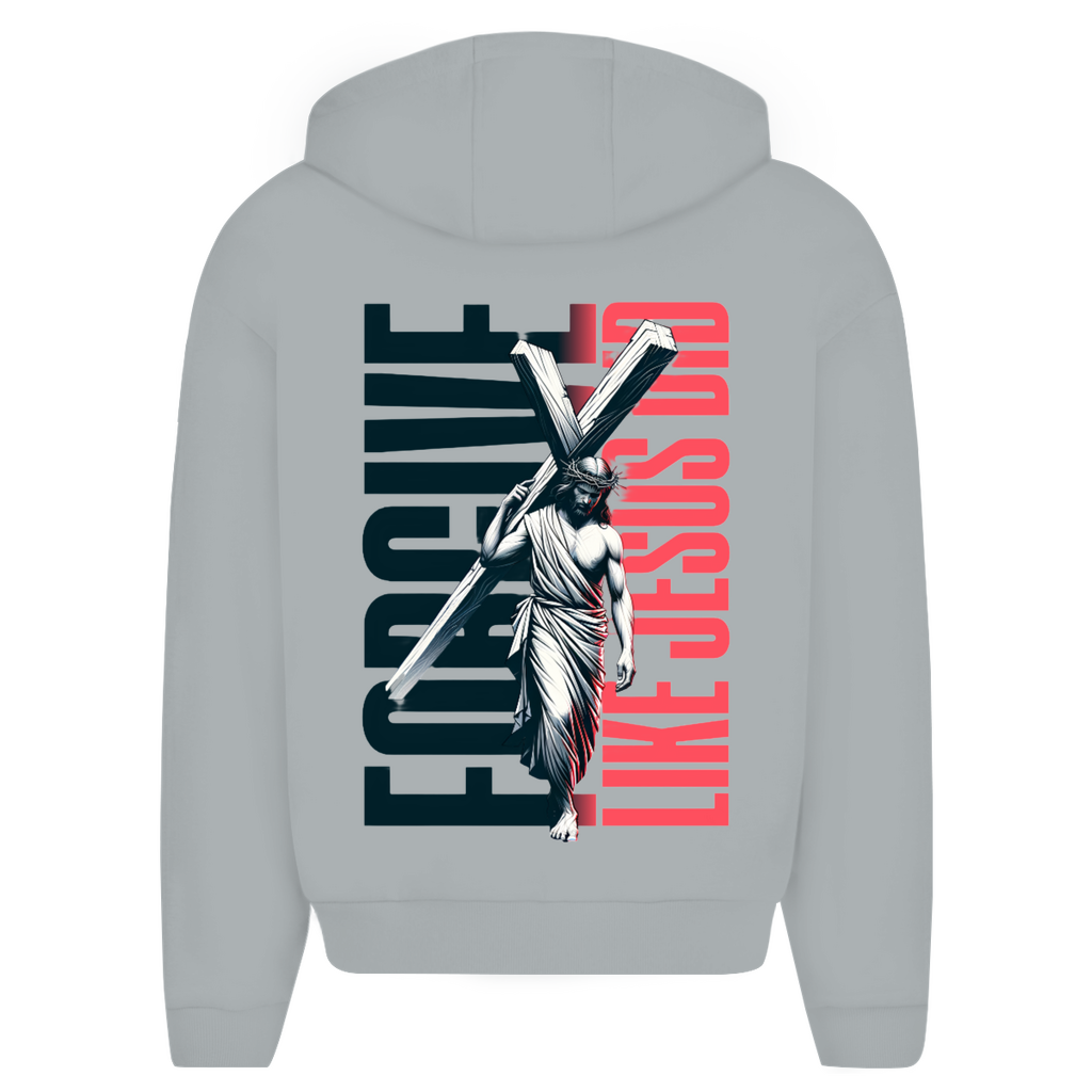 Herren Oversize Zipper Hoodie Forgive like Jesus did