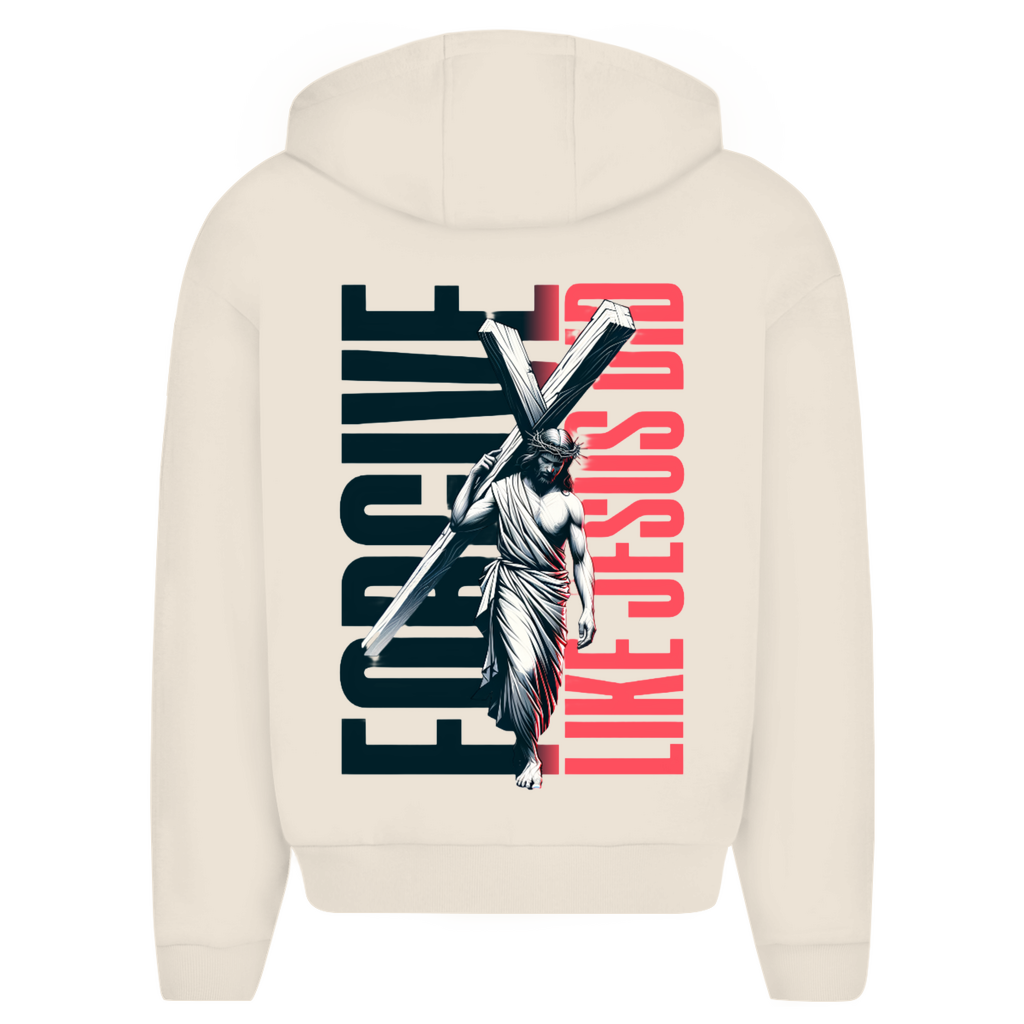 Herren Oversize Zipper Hoodie Forgive like Jesus did
